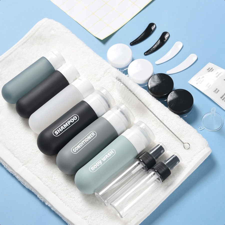 20 Pack Travel Bottles Set TSA Approved Travel Size Toiletries Containers Leak Proof Shampoo and Conditioner Bottles Refillable