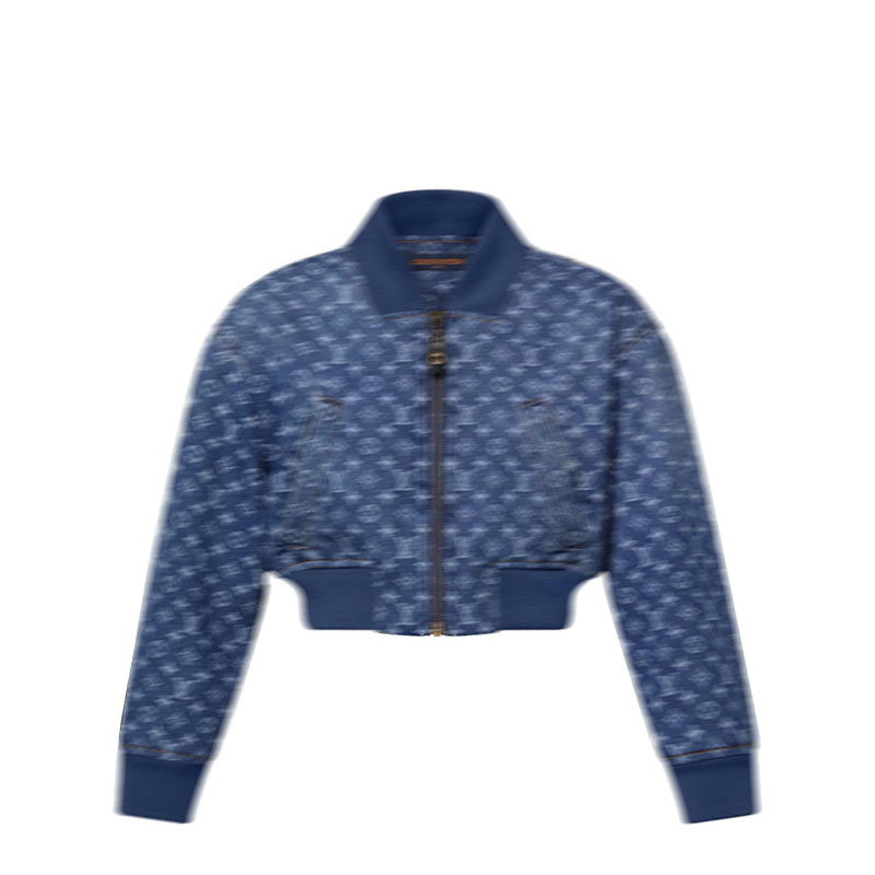 25ssDesigner new retro women's round neck short new denim spring design jacket casual coat