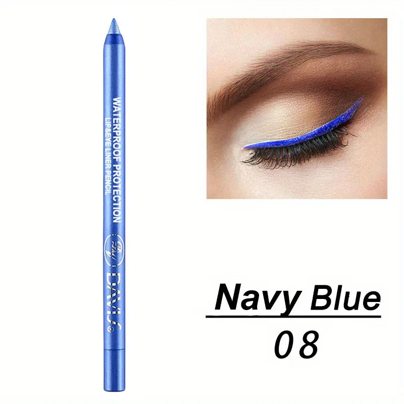 Smudge-Proof High-Shine Waterproof Eyeliner Pencil - Long-Lasting Ethically Made Black Multicolor Options 250712