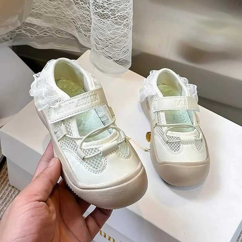 Summer Breathable Mesh Kids Casual Shoes for Girls Non-Slip Sole Toddler Beach Shoes with Lace Bordered Colorful Training Shoes XJ250712