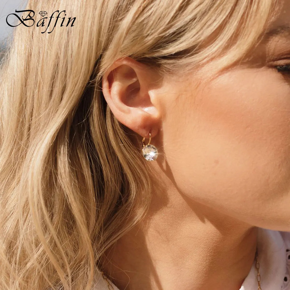 Gold Color Classic Bella Drop Earring for Women Wedding Birthday Genuine Crystals from Austria Round Cut Dangle Pierced Jewelry 250711