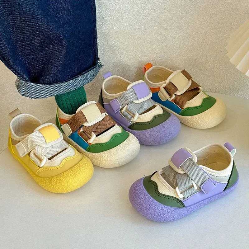 Kids Skate Shoes Candy Color Closed Toe Girls Casual Shoes Anti-kick 2025 New Boys Flat Shoes Non-slip Soft Sole Trendy XJ250712