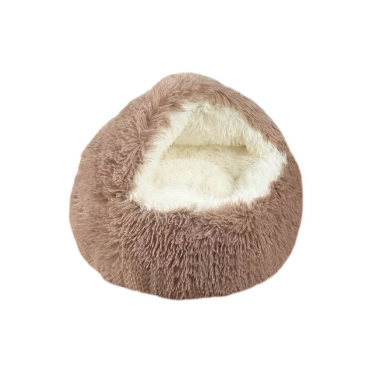 Cozy Semi - Enclosed Pet Nest for Cats Dogs Soft Plush 3 Colors Ideal for Home Living Spaces & Napping Spots