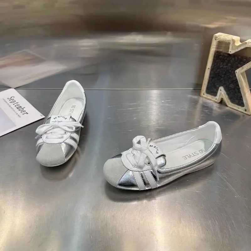 Womens Flats New Fi Pahwork Breathable Slip- Casual Sneakers Girls Comfortable Lace-up Ballet Flat Shoes LoafersXJ250712