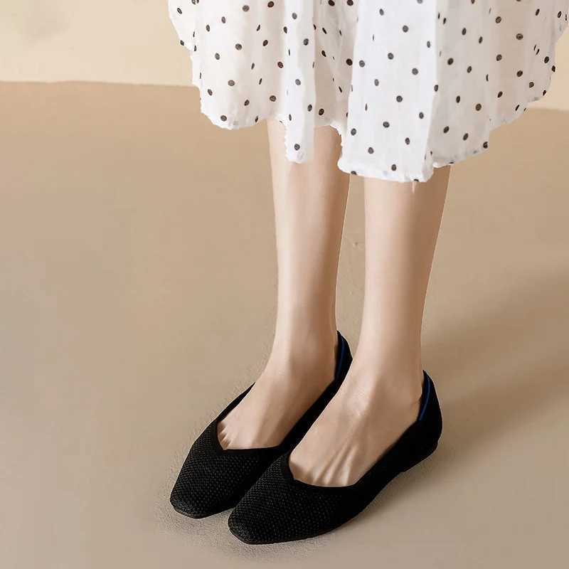 2025 new elastic women shoes flat shoes square casual fi breathable non-slip rubber soles comfortable shoes spring and autumn XJ250712