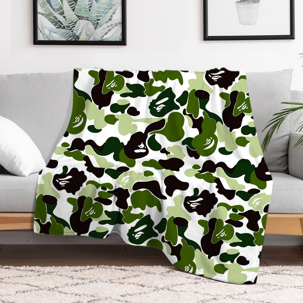 ddmythur Flannel blanket Anti-pilling flannel Air conditioning blanket camouflage camo blanket - green - view 6