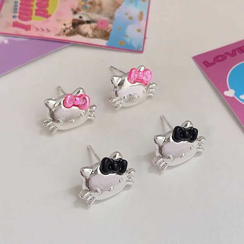 Sanrio 1Pair Kawaii Sanrio Hello Kitty Earrings Cute Cartoon Stud Earrings For Women Girls Trendy Party Jewelry Accessories Gift w250716