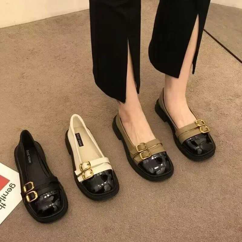 igh Quality Mary Jane Shoes Female New British Style Flat Sole Women Shoes Fi Belt Buckle Casual Shoes Zapatos XJ250712