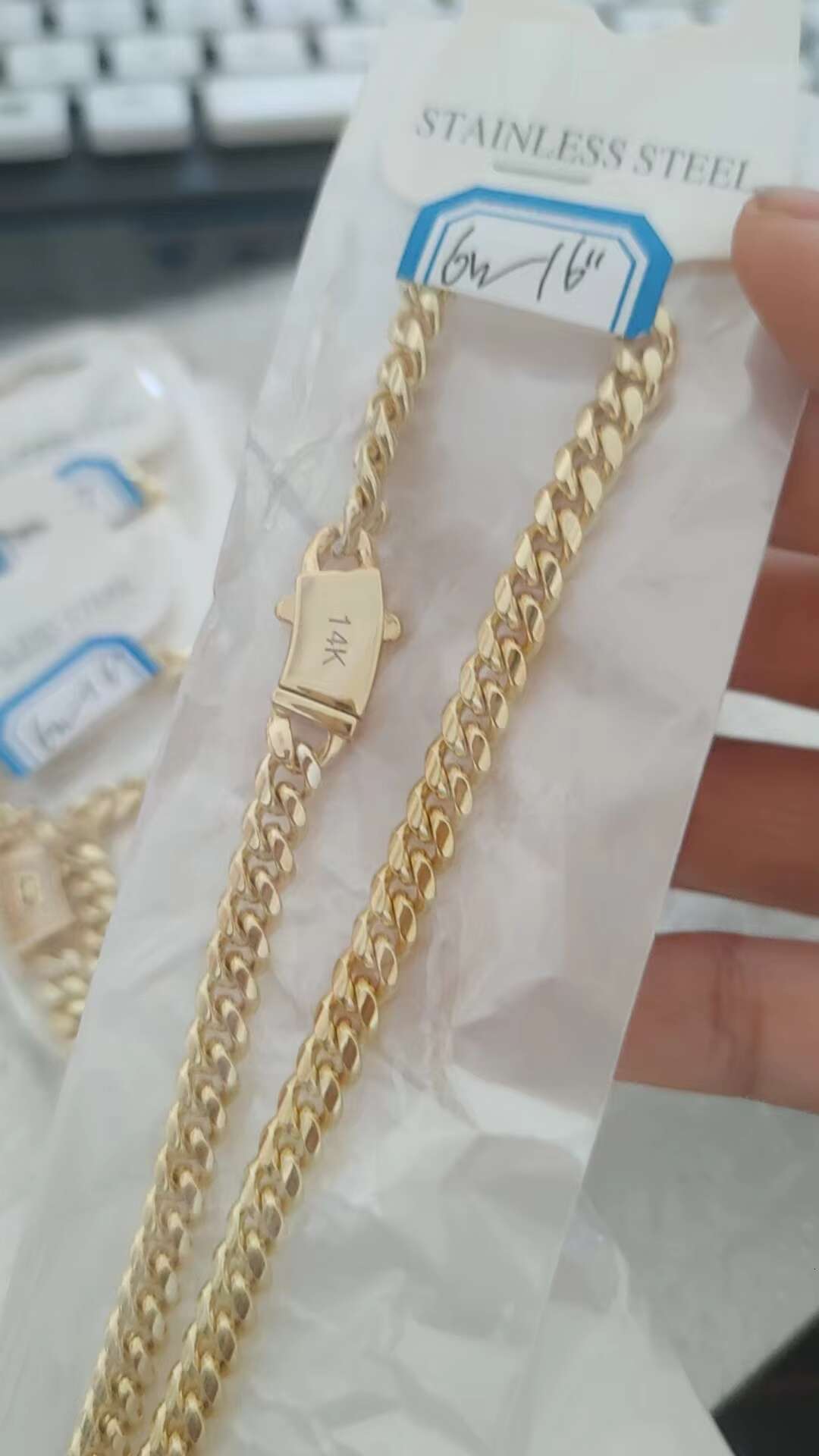 Trendy Anklet Bracelet Necklace14k Gold Jewelry Cuban Link Chain Gold Cuban Miami Chain 6mm -14mm Gold Monaco Chain Unisex