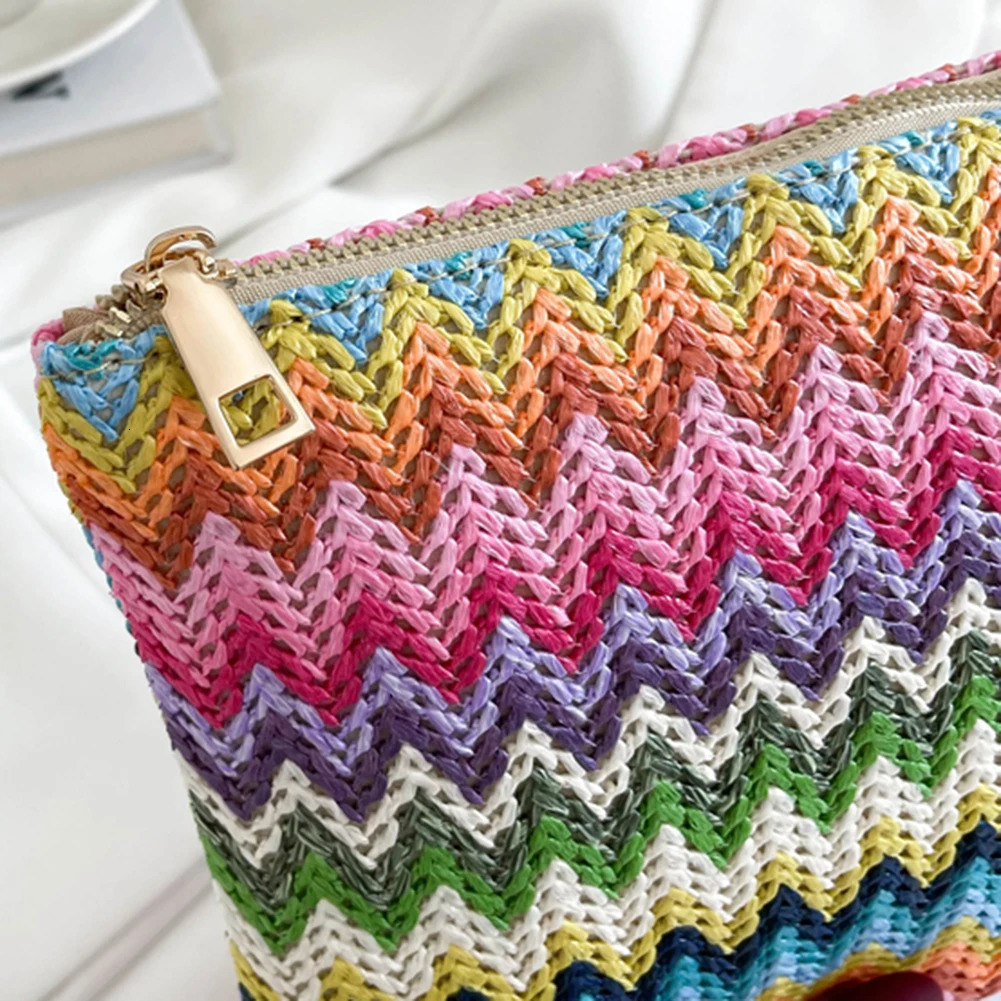Women Envelope Bag Colourful Handwoven Beach Clutch Vintage for Shopping 250703