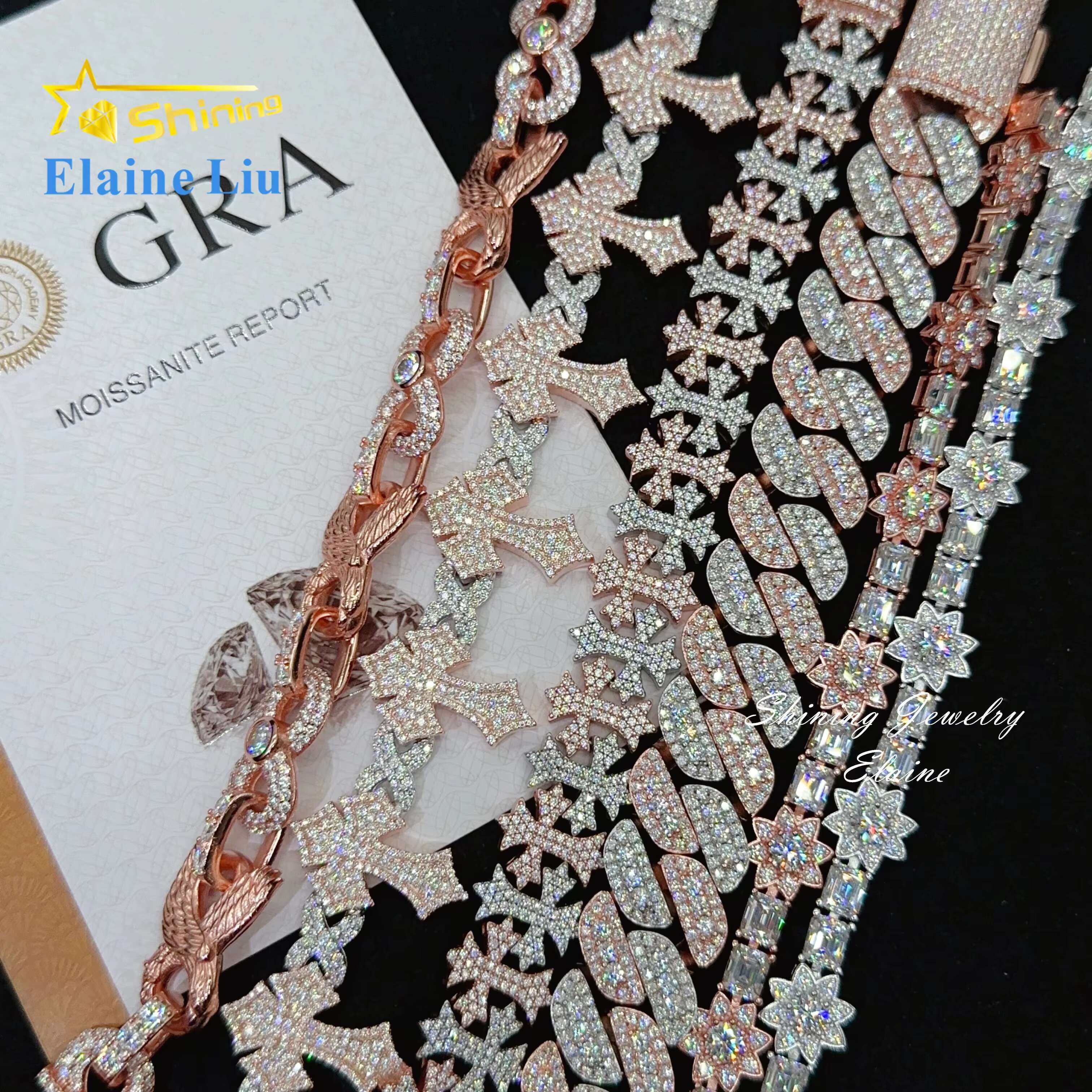 Wholesale Price New Design Silver 925 Hip Hop Jewelry Iced Out Lab Diamond Jewelry Cuban Link Chain Men Bracelet