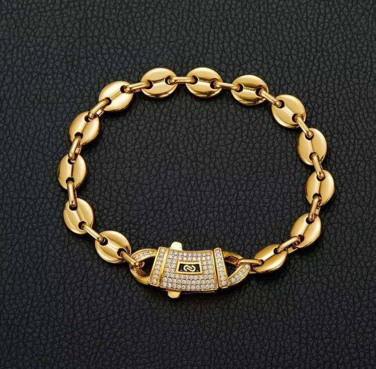 Waterproof Necklace 18k Gold Jewelry Cuban Link Chain Pig Nose Chain 6mm 8mm Cuban Chain Collar Y Pulsera Long Time No Fade