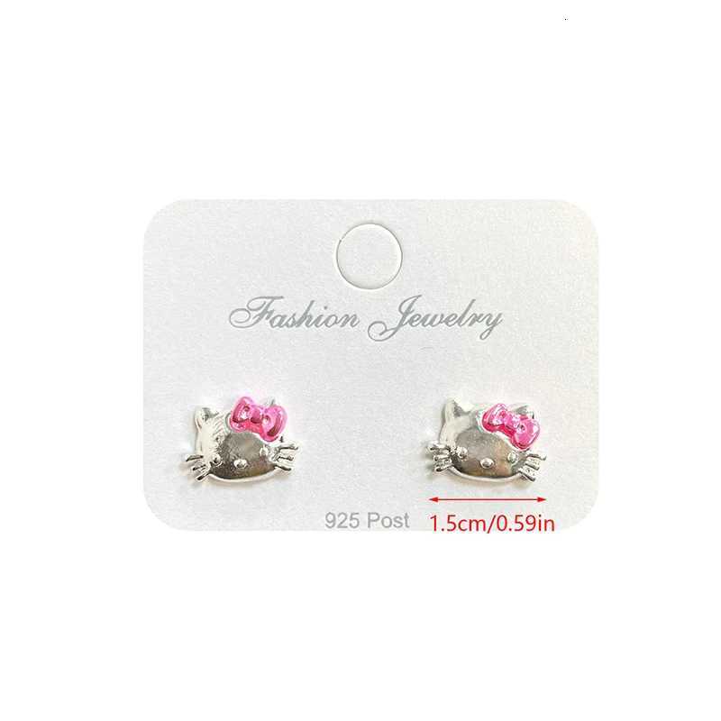 Sanrio 1Pair Kawaii Sanrio Hello Kitty Earrings Cute Cartoon Stud Earrings For Women Girls Trendy Party Jewelry Accessories Gift w250716