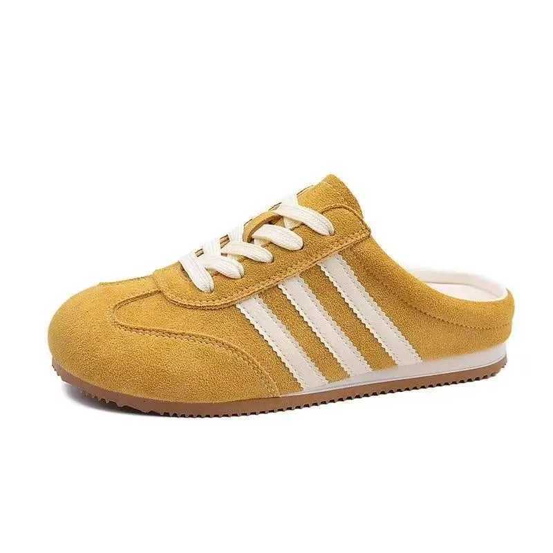 Baotou semi-slippers womens summer wear 2025 new super hot heelless flat German training shoes lazy e-foot womens shoes XJ250712