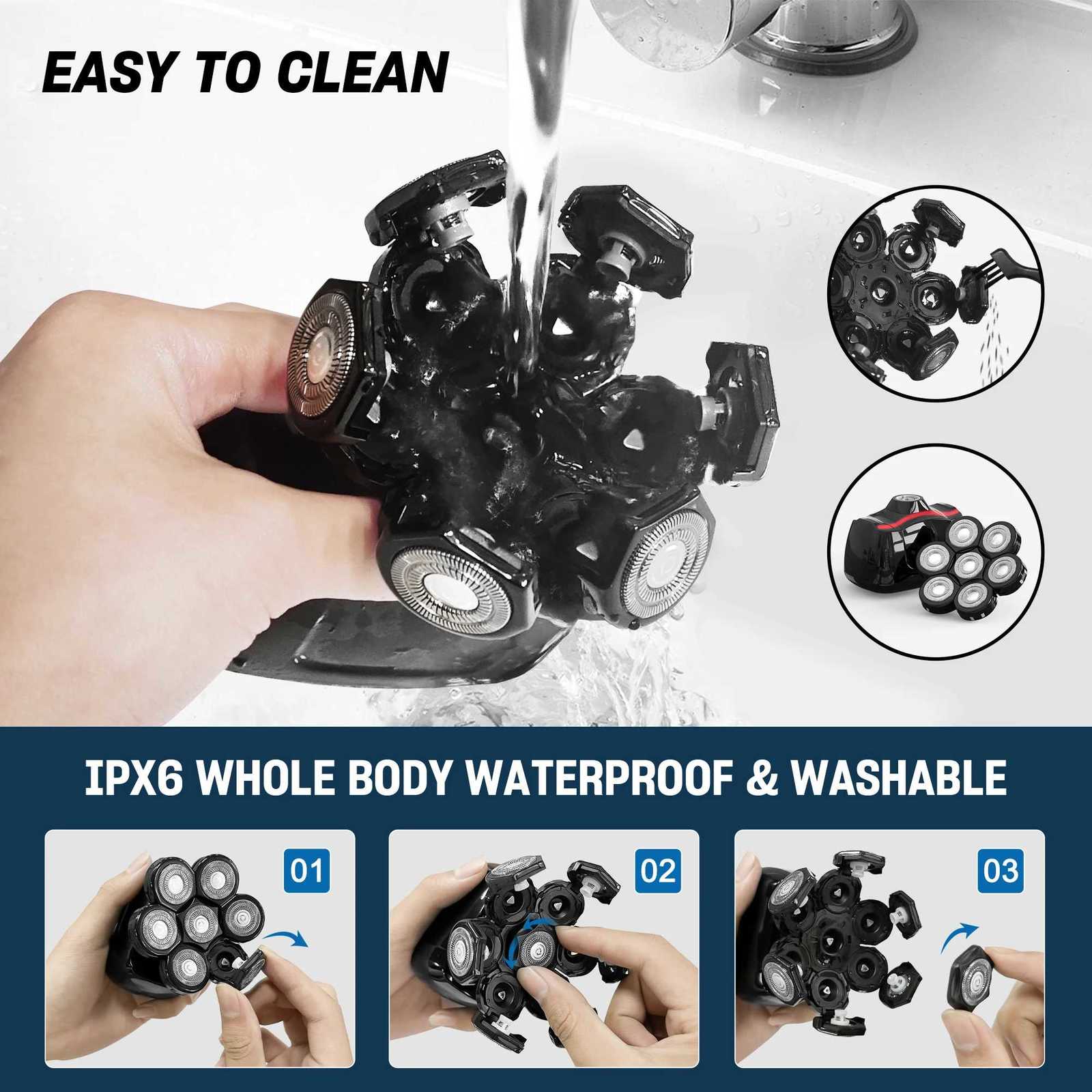 SEJOY Multifunctional Electric Shavers Kits for Bald Shaver Beard Shaving Machine for Men Groing Kit Husband Gift G250712
