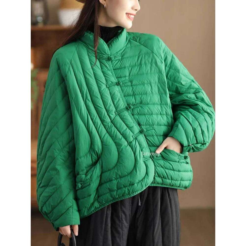Janveny Women 90% Ultra Light White Duck Down Jacket Oversize Loose Causal Short Puffer Coat Autumn Winter Vintage Female Parkas