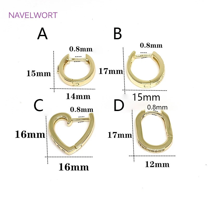 Fashion Gold Plated Geometric Square/Heart Cubic Zirconia Hoop Earrings Brass Metal Crystal Huggie Earrings Jewelry For Women 250708