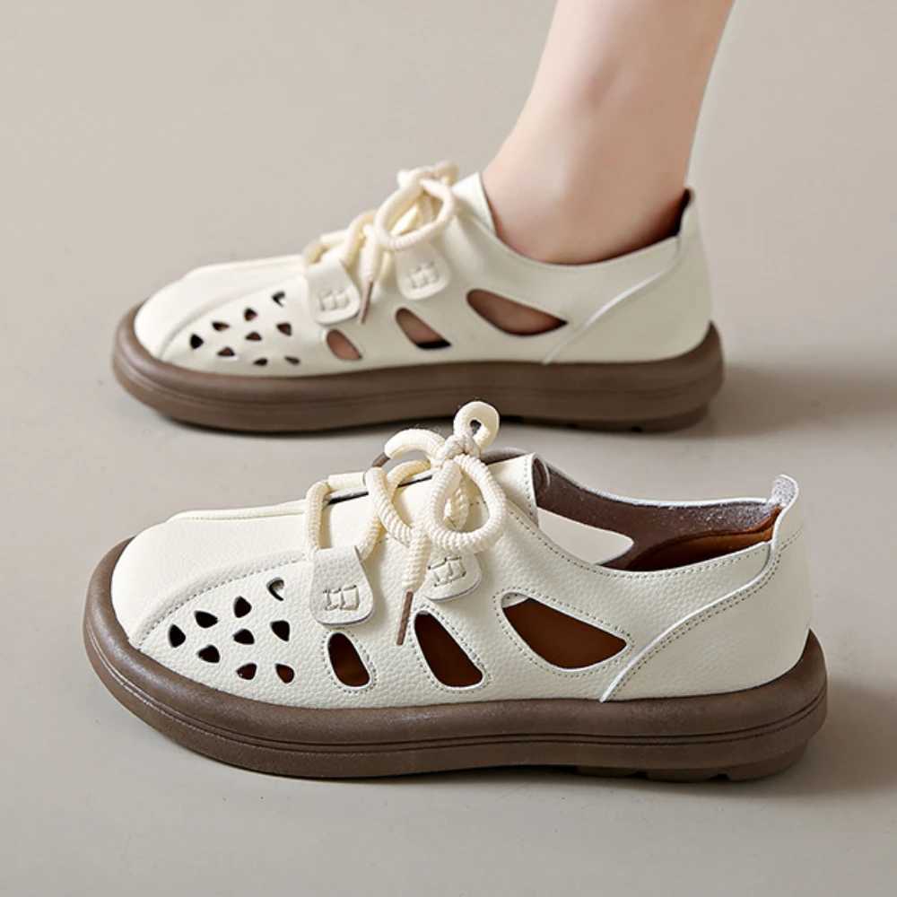 Genuine Leather Women Shoes Summer N-slip Mommy Shoes Women Flats Fi Ladies Casual Sandals Woman Walking Designer Shoes XJ250712