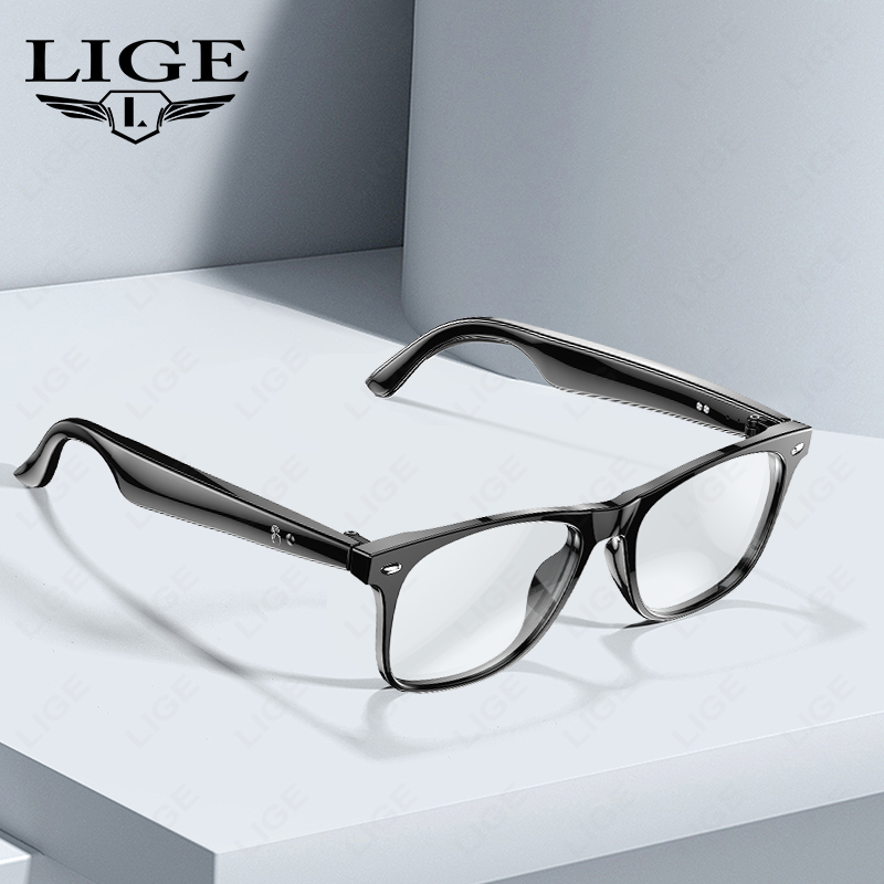 LIGE Smart glasses Wireless call touch key music control translation glasses IP67 waterproof and blue light-proof outdoor sports sunglasses Audio head