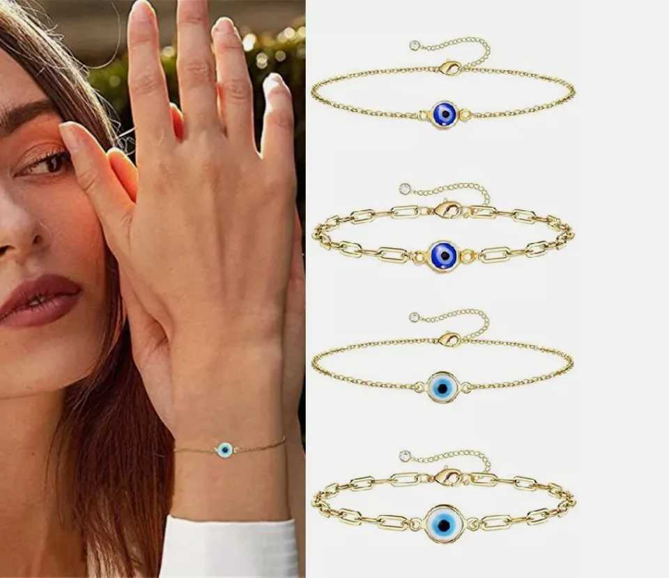 Fashion Turkish Evil Eye Gold Color For Women Men Handmade Zircon Waist Chains Set Good Luck Party Jewelry Trendy Gift Z250711