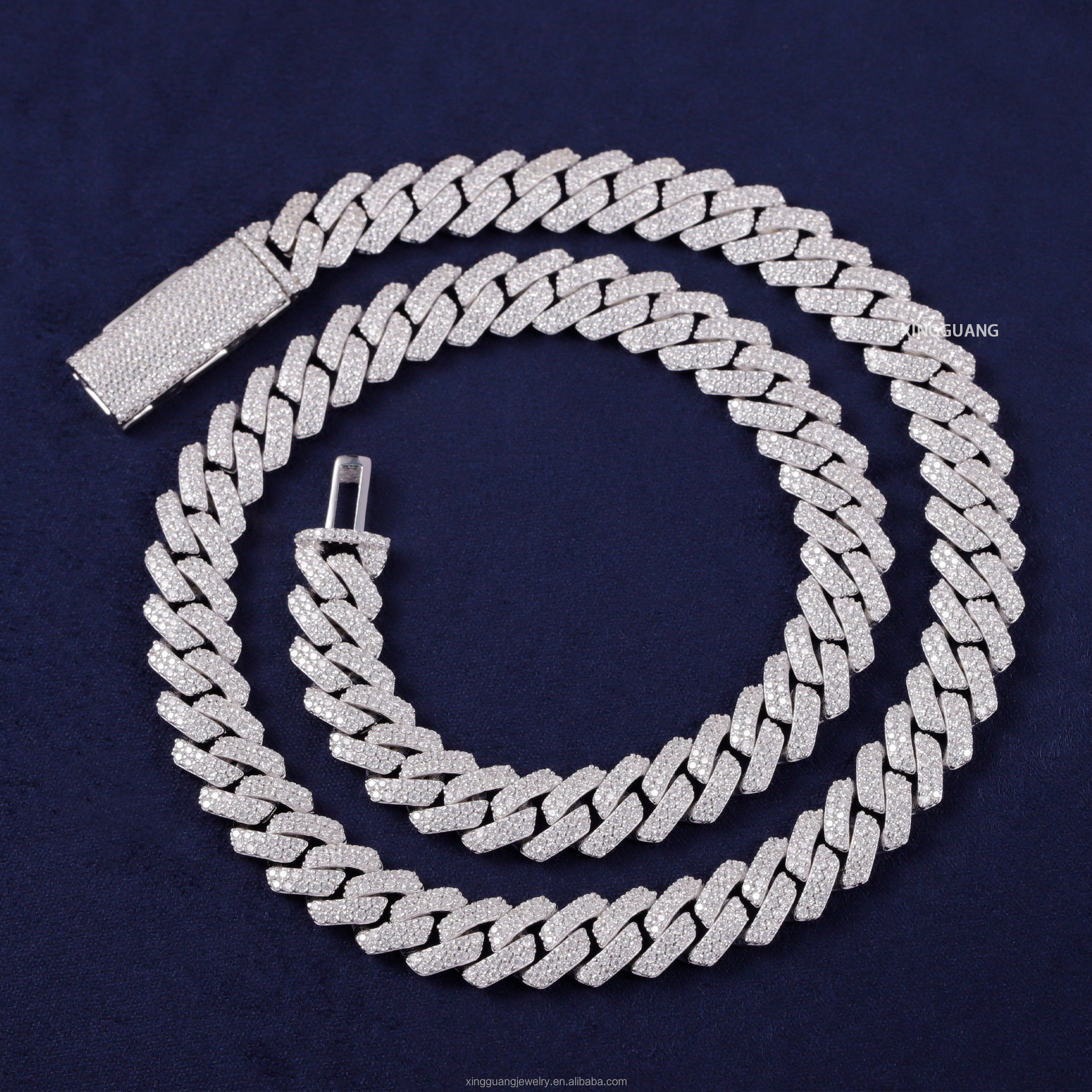 High Quality 10mm Solid 925 Sterling Silver Men Hip Hop Jewelry Iced Out Baguette VVS Moissanite Cuban Link Chain Necklaces