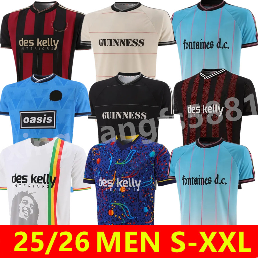 Bohemians 2025 26 135th Anniversary Football Jersey 25 26 Fontaines Dc Home Away Third GK Shirts BLACK GUINNESS Soccer Jerseys PISZCZEK McDONNELL AKINTUNDE