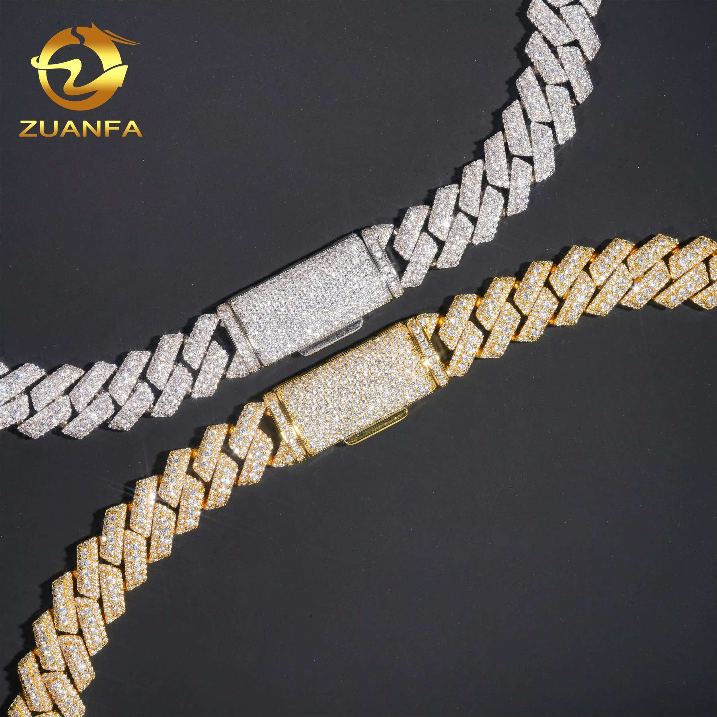 Wholesale Price Miami Men Necklace Zircon Brass Hip Hop Jewelry Iced Out 5A Cz Cuban Link Chain