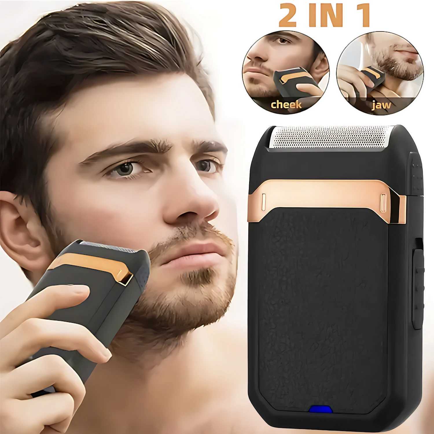 Beard Shaver Electric Sideburns Trimmer For Men With Nail Clipper Cutter Rechargeable Lithium Battery G250712