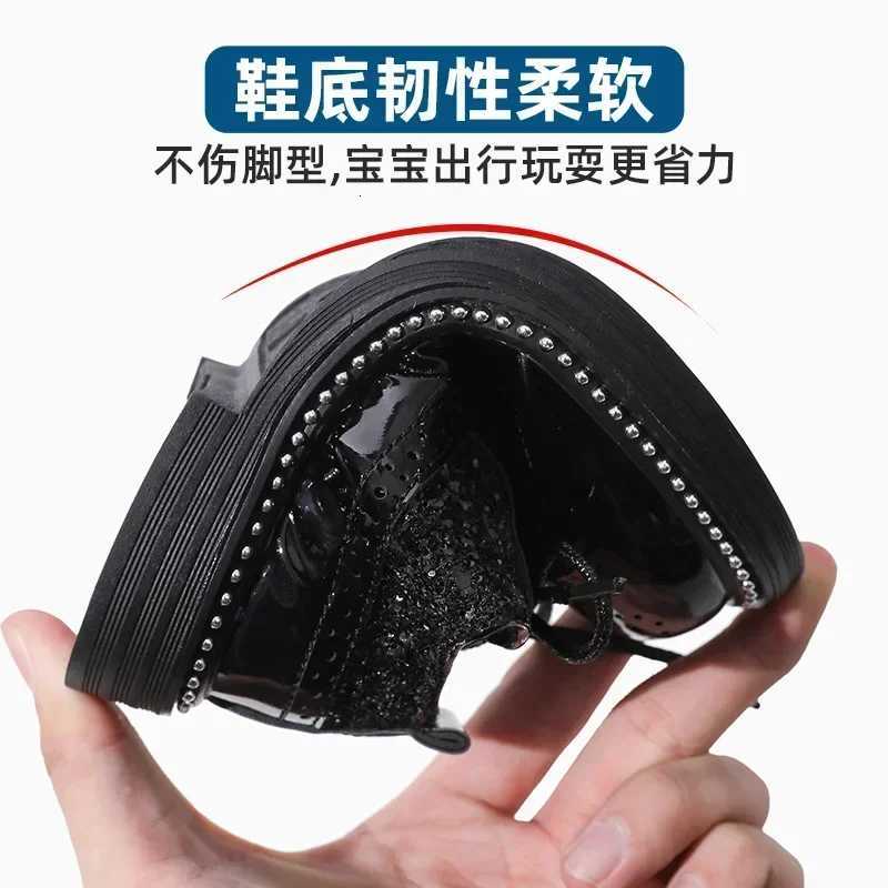 Boys Leather Shoes Spring Autumn Kids New Primary School Black British Style Shoes Children Soft Soles Performance Casual Shoes XJ250712