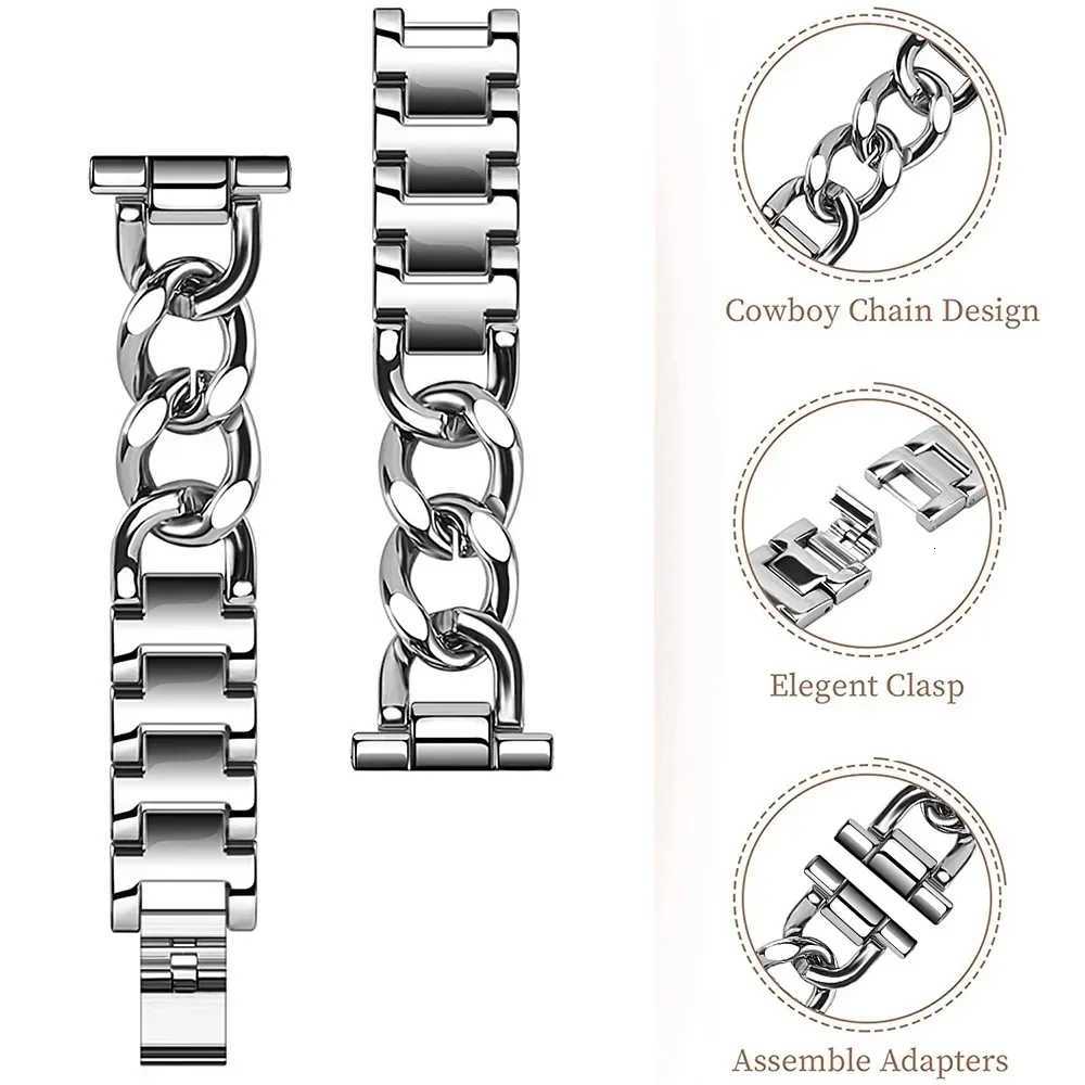 20mm Metal Chain Bracelet For Samsung Galaxy 4 5 6 3 40mm 44mm Classic 42mm 46mm 43/47mm For Huei GT3 GT4 Amazfit GTS watchband Y250712