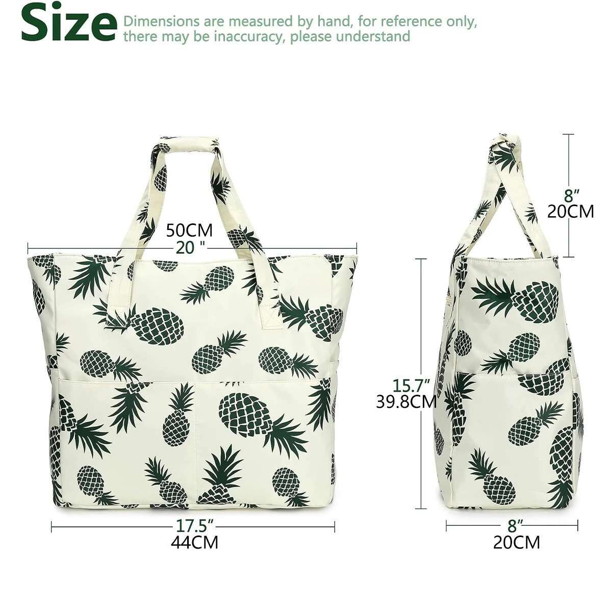 Beach Tote Women, Foldable Travel with Anti-Sand Pocket Lightweight Storage Bag for Gym/Shopping, Packable in Carry-On high-quality