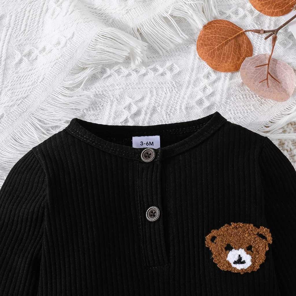 Newborn Baby Clothes 0 to 18 Months Bear Tiny Button For Baby Boy Long Sleeve Infant Romper Toddler JumpsuitXJ250712