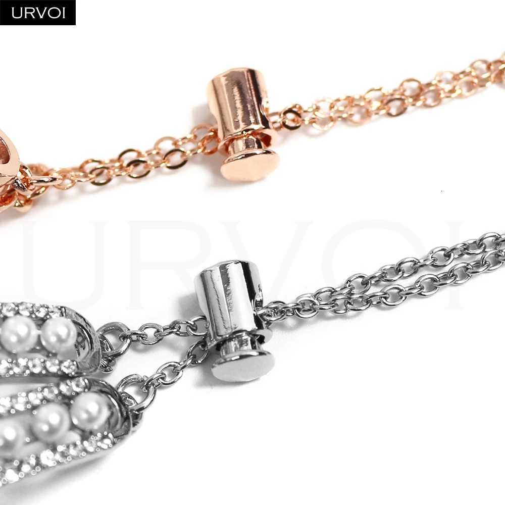 URVOI Band for ple Series 10 9 8 7 6 5 SE Pearl shiny zircon metal Chain bracelet for elegance wristband watchband Y250712