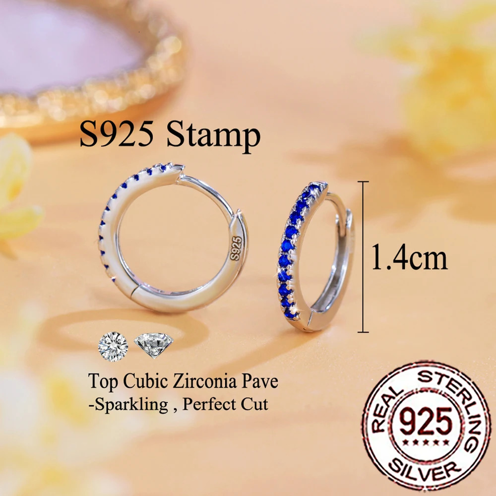 CWWZircons Pure 925 Sterling Silver Simple Fashion CZ Crystal Round Hoop Earrings for Women Girls Fine Jewelry Accessories SE031 250708