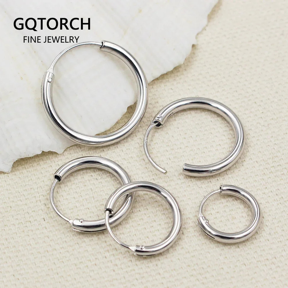 Earrings Silver 925 Simple Circle Statement Geometric Hoop Earrings For Men And Women Personalized Hip Pop Punk Jewelry 250708
