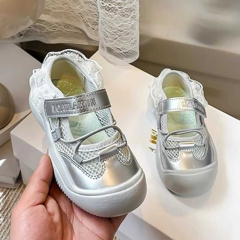 Summer Breathable Mesh Kids Casual Shoes for Girls Non-Slip Sole Toddler Beach Shoes with Lace Bordered Colorful Training Shoes XJ250712