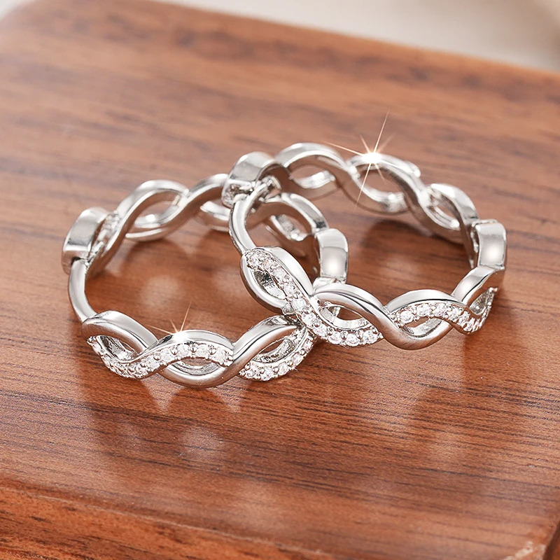 Huitan Trendy Twist n Hoop Earring Silver Color/Gold Color Accessories Shining Cubic Zirconia Jewelry for Daily Life 250708