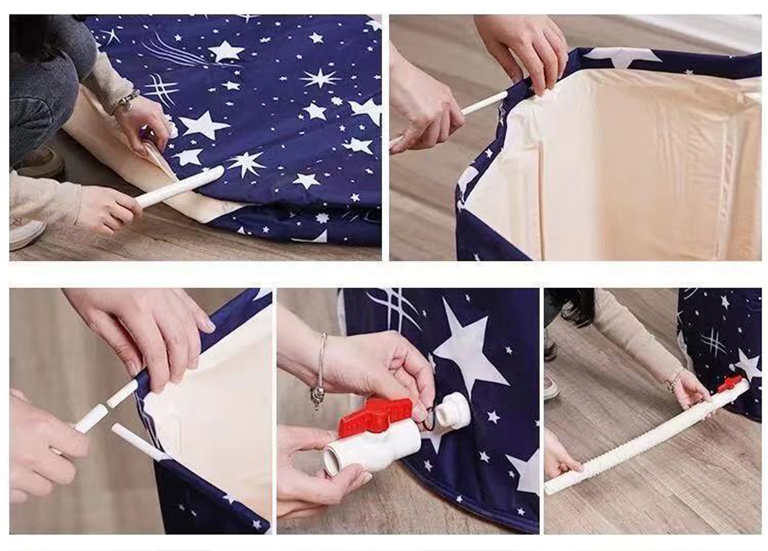 Folding Bath Tub Household Thickened Insulated Bathtub Portable Round Enlarged Bathing Bucket Foldable Bathroom SPA Bucket