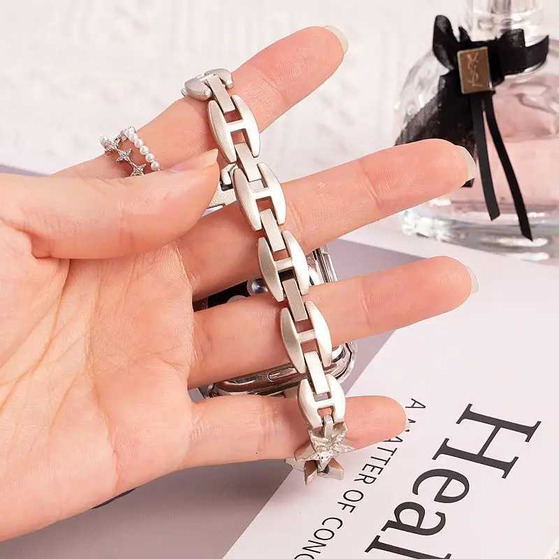 Slim Metal Band for ple Girls Strap 49 45 44 42 46 40 41mm Bling Diamond Bracelet Jewelry Star Str for i S10 9 8 watchband Y250712