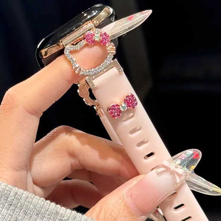 Korean Cute Cat Sile Str For ple Band 49 41 44 45 42 46 Wen Wrist Bracelet For i 9 8 7 10 SE ly Kitten watchband Y250712