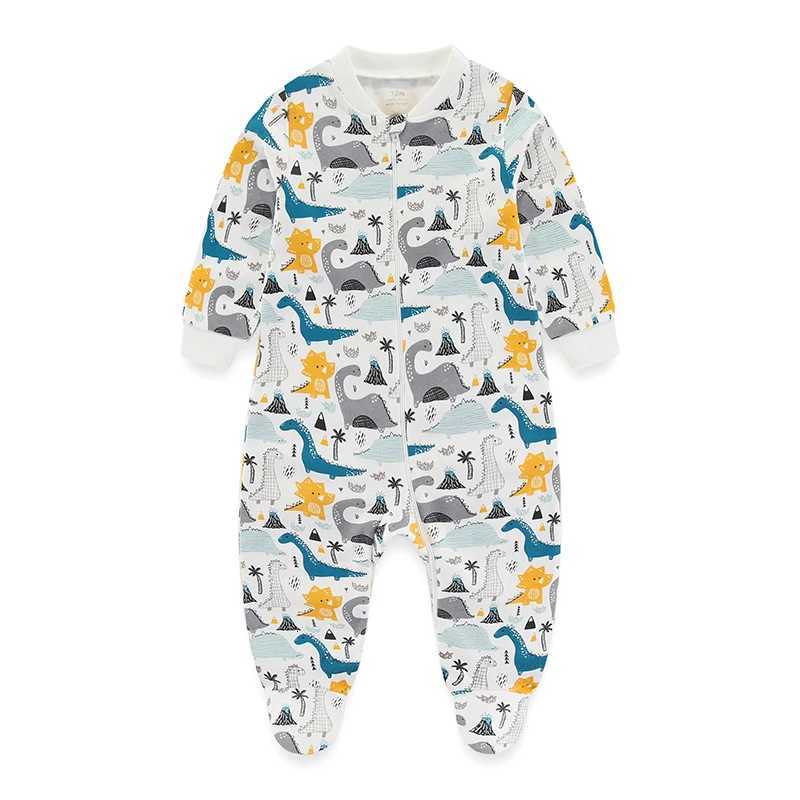 100% Cotton Soft Newborn Jumpsuits for Boys and Girls with Long Sleeve Zipper Kiddiezoom 0-12 Months 1/2 Pieces XJ250712