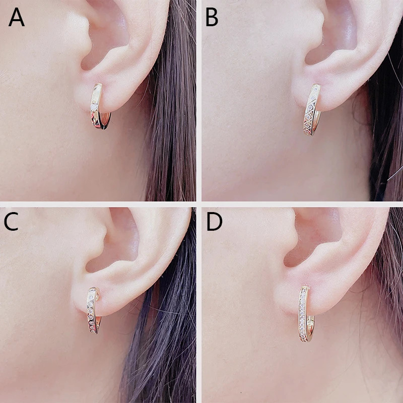 Fashion Gold Plated Geometric Square/Heart Cubic Zirconia Hoop Earrings Brass Metal Crystal Huggie Earrings Jewelry For Women 250708