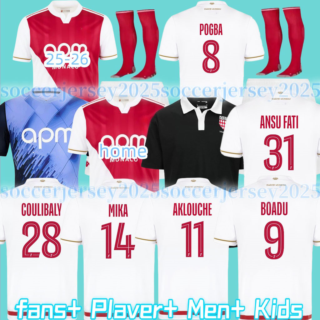 2025 2026 Player AS Monaco Black BEN YEDDER Footbal Jersey MININO LOADU GOLOVIN 24 25 26 maillot de foot BALOGUN EMBOL0 Floatage Men's FOFANA Football Shirt AKLIOUCHE