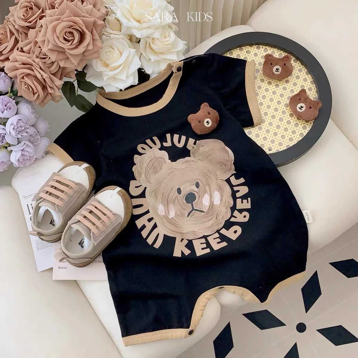 Newborn Baby Boy Girl Print Romper Unisex Infants Summer Solid Onesie Jumpsuit Outfits Clothes XJ250712