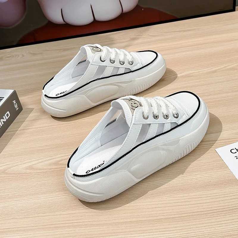 Summer New Half Slippers Baotou Casual Womens Sneakers Outdoor PU Walking Shoes Women Shoes Designer Sneakers for Women XJ250712