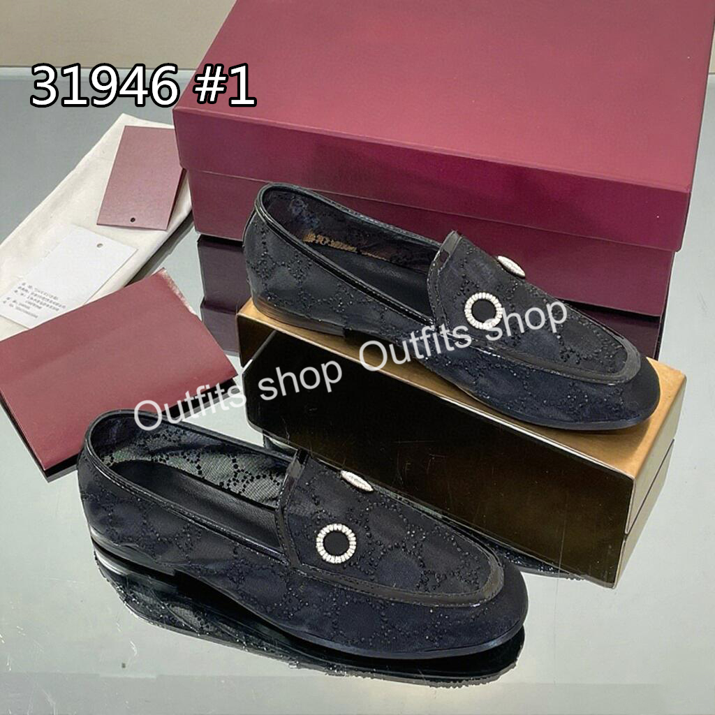 2025 New Women's sandal Crystal Letters Diamante Cut Outs Mesh Decorate shoes size 35-42 with gift box