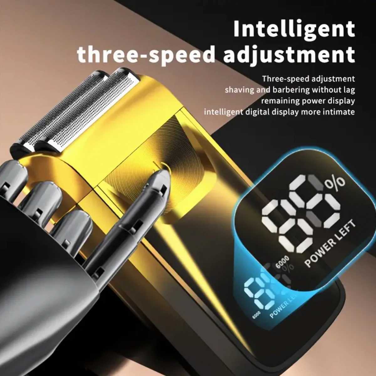 Beard Shaver Trimmer For Men Electric Beard Shaper Professional Barber LED Digital Display Rechargeable Lithium Battery G250712