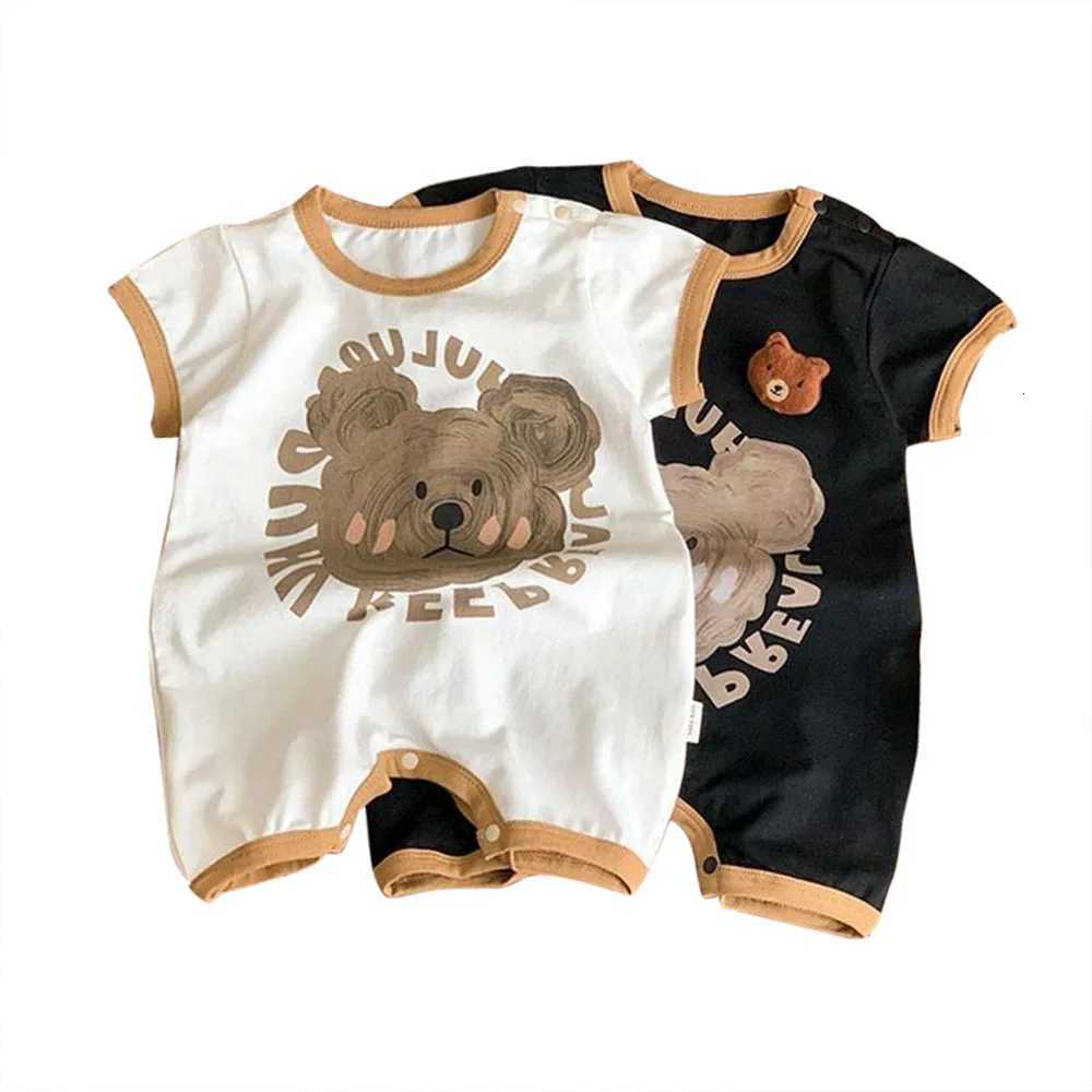 Newborn Baby Boy Girl Print Romper Unisex Infants Summer Solid Onesie Jumpsuit Outfits Clothes XJ250712