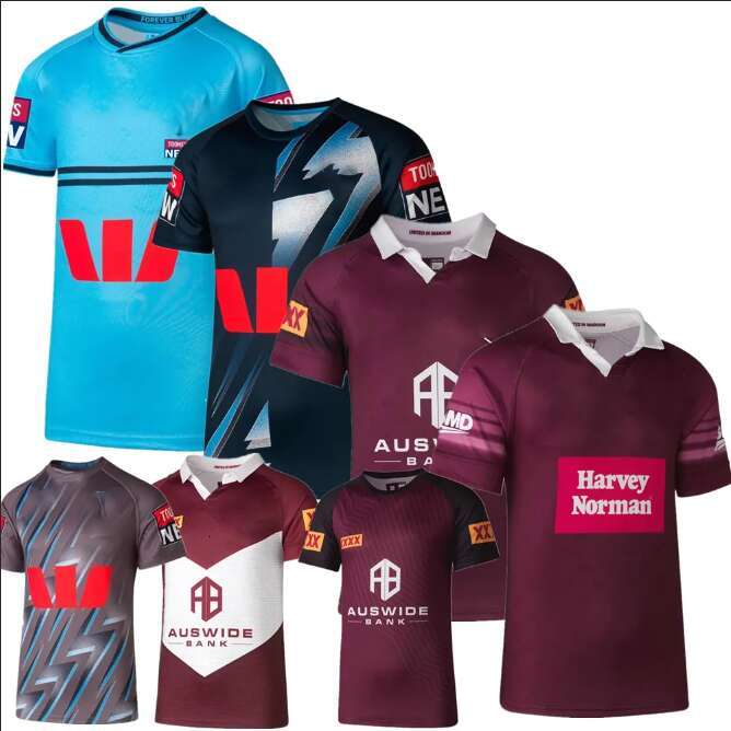 2024 Outdoor TShirts Harvey Norman QLD Maroons rugby jersey Australia QUEENSLAND STATE OF ORIGIN NSW BLUES home Training shirt