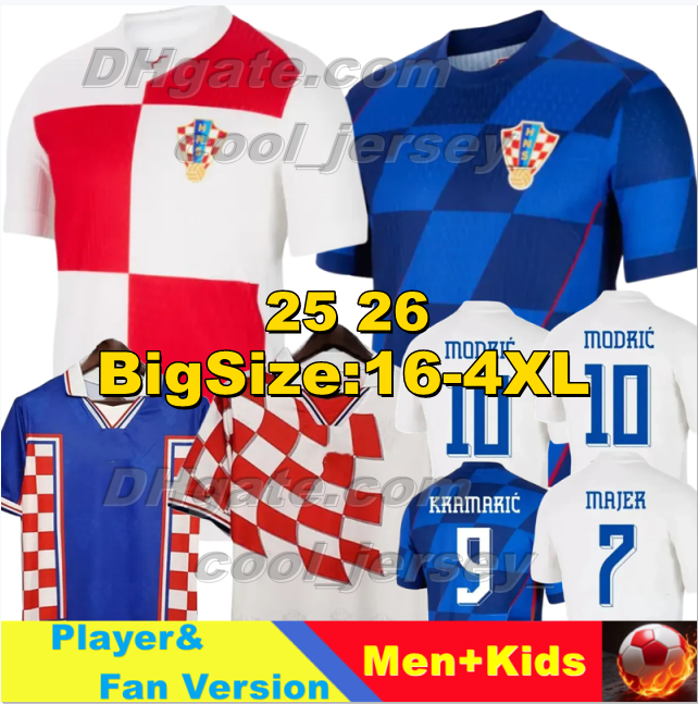 XXXL 4XL 24 25 Croatias MODRIC soccer jerseys Retro 1998 Croazia 2024 2025 PERISIC BUDIMIR KOVACIC KRAMARIC BROZOVIC Player Verison Football Shirts Men Kids Kits